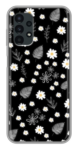 Силиконовый чехол с изображением "Ромашки на черном" для Samsung Galaxy A13 (4G)