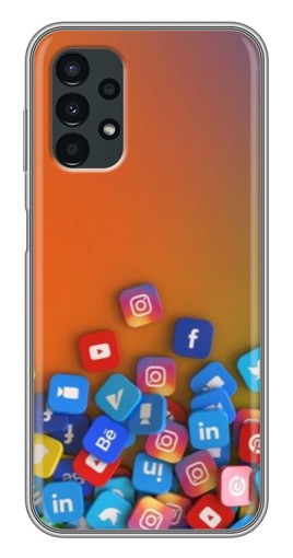 Чехол с печатью "Иконки соц сетей" для Samsung Galaxy A13 (5G)
