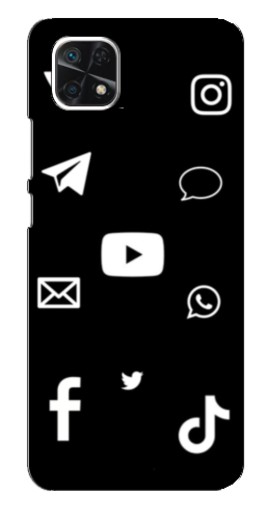 Чехол с печатью "Белые иконки" для Samsung Galaxy A22 5G