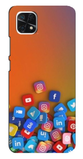 Чехол с печатью "Иконки соц сетей" для Samsung Galaxy A22 5G