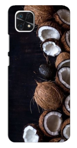 Чехол с картинкой "Кокосы на черном" для Samsung Galaxy A22 5G