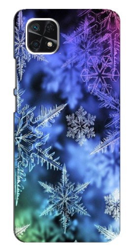 Чехол с картинкой "Разноцветные снежинки" для Samsung Galaxy A22 5G