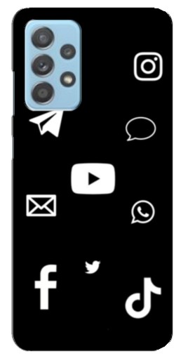 Чехол с принтом "Белые иконки" для Samsung Galaxy A23