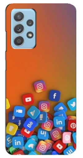 Чехол с принтом "Иконки соц сетей" для Samsung Galaxy A23