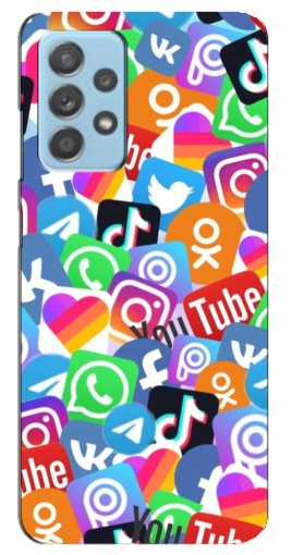 Силиконовый чехол с изображением "Яркие иконки" для Samsung Galaxy A23