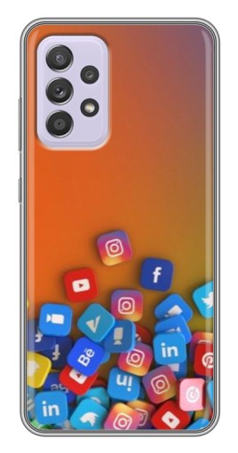 Чехол с принтом "Иконки соц сетей" для Samsung Galaxy A52s 5G (A528)