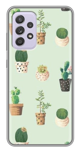 Силиконовый чехол с изображением "Кактусы в горшочках " для Samsung Galaxy A52s 5G (A528)