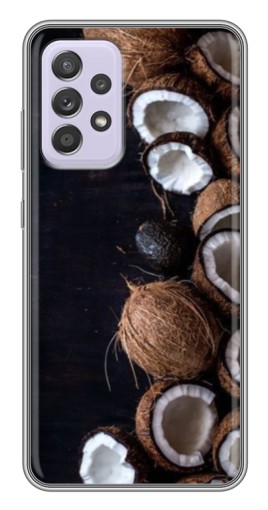 Чехол с картинкой "Кокосы на черном" для Samsung Galaxy A52s 5G (A528)