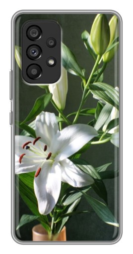 Силиконовый чехол с изображением "Белые лилии" для Samsung Galaxy A53 (5G)