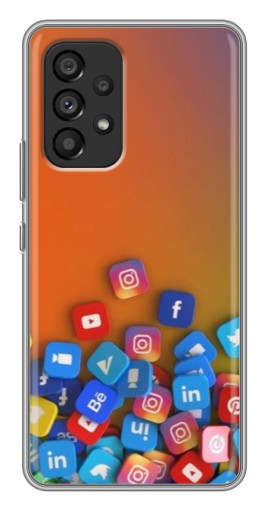 Чехол с картинкой "Иконки соц сетей" для Samsung Galaxy A53 (5G)
