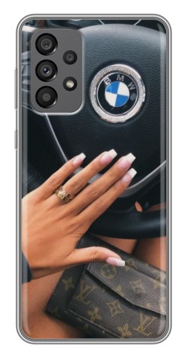 Силиконовый чехол с изображением "Девушка в БМВ" для Samsung Galaxy A73 (5G)