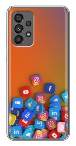 Чехол с принтом "Иконки соц сетей" для Samsung Galaxy A73 (5G)
