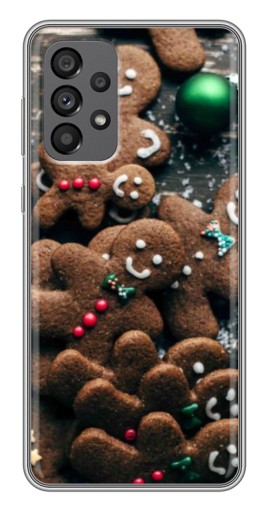 Чехол с картинкой "Новогодние человечки" для Samsung Galaxy A73 (5G)