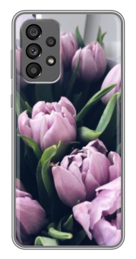 Чехол с картинкой "Сиреневые тюльпаны" для Samsung Galaxy A73 (5G)