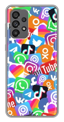 Чехол с картинкой "Яркие иконки" для Samsung Galaxy A73 (5G)