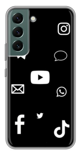 Чехол с принтом "Белые иконки" для Samsung Galaxy S22