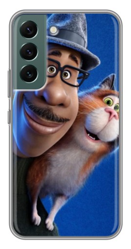 Чехол с картинкой "Джо и кот" для Samsung Galaxy S22