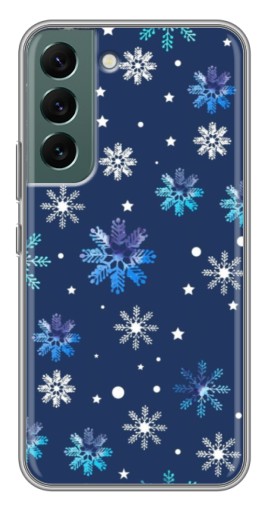 Силиконовый чехол с изображением "Фон с снежинками" для Samsung Galaxy S22