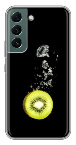 Чехол с картинкой "Киви на черном" для Samsung Galaxy S22