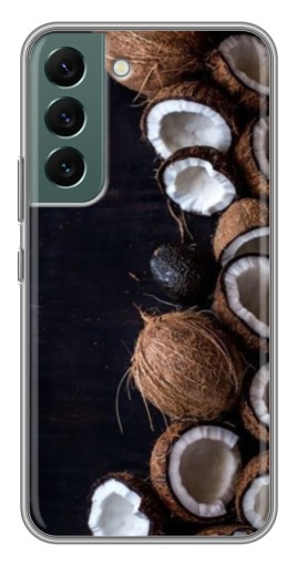 Чехол с принтом "Кокосы на черном" для Samsung Galaxy S22