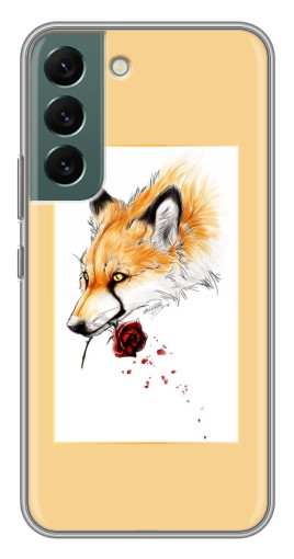 Чехол с принтом "Лиса с розой" для Samsung Galaxy S22