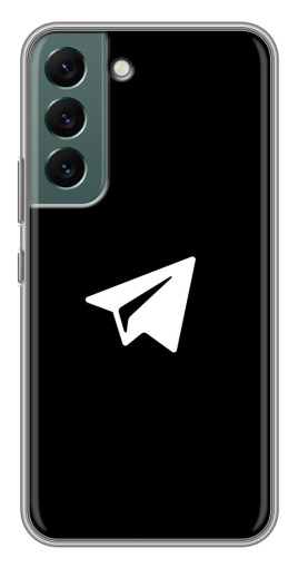 Силиконовый чехол с изображением "Лого Телеграм" для Samsung Galaxy S22