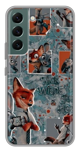 Силиконовый чехол с изображением "Ник и Джуди" для Samsung Galaxy S22