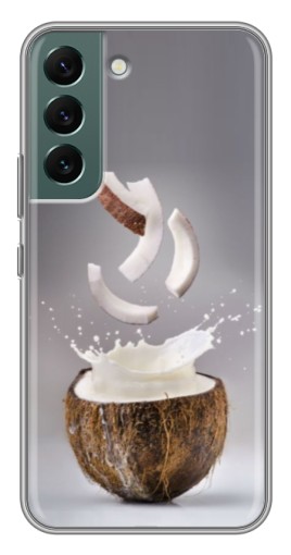Силиконовый чехол с изображением "Стакан кокоса" для Samsung Galaxy S22