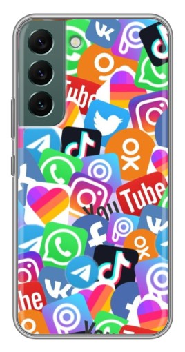 Чехол с принтом "Яркие иконки" для Samsung Galaxy S22