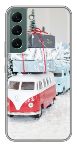 Силиконовый чехол с изображением "Автобус с подарками" для Samsung Galaxy S22 Plus