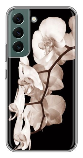 Силиконовый чехол с изображением "Черно-белая орхидея" для Samsung Galaxy S22 Plus