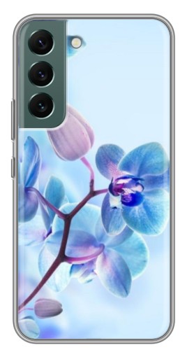 Чехол с картинкой "Голубые орхидеи" для Samsung Galaxy S22 Plus