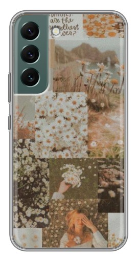 Силиконовый чехол с изображением "Коллаж ромашек " для Samsung Galaxy S22 Plus