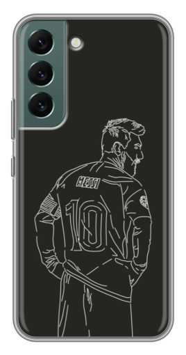 Силиконовый чехол с изображением "Контур Месси" для Samsung Galaxy S22 Plus