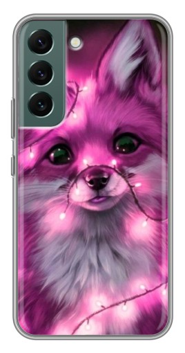 Чехол с печатью "Лисичка розовая" для Samsung Galaxy S22 Plus