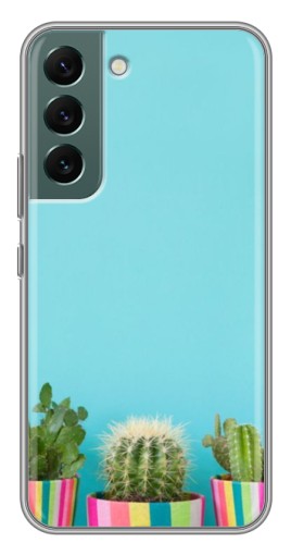 Чехол с картинкой "Маленькие кактусы" для Samsung Galaxy S22 Plus