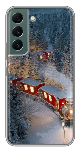 Чехол с принтом "Новогодний поезд" для Samsung Galaxy S22 Plus