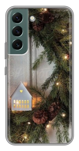 Силиконовый чехол с изображением "Новогодний венок" для Samsung Galaxy S22 Plus