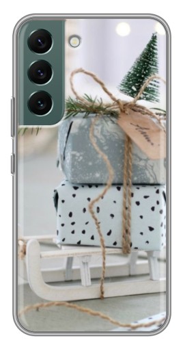 Чехол с картинкой "Подарки на санках" для Samsung Galaxy S22 Plus