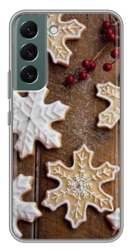 Силиконовый чехол с изображением "Пряники снежинки" для Samsung Galaxy S22 Plus