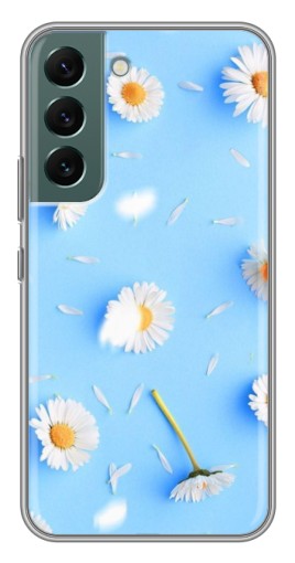 Чехол с печатью "Ромашковый фон" для Samsung Galaxy S22 Plus