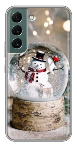 Чехол с принтом "Снеговик в шаре" для Samsung Galaxy S22 Plus