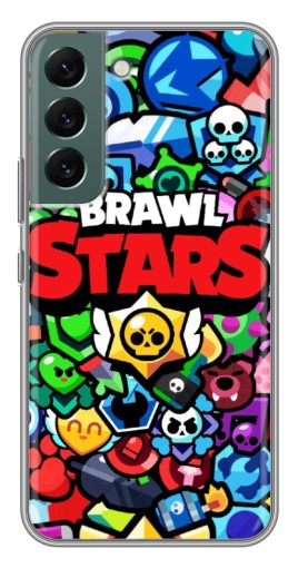 Чехол с принтом "Значки Бравл Старс" для Samsung Galaxy S22 Plus