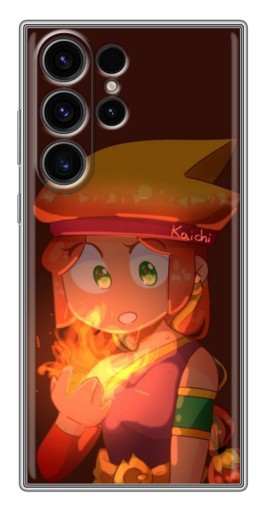 Чехол с картинкой "Amber с огнем" для Samsung Galaxy S22 Ultra