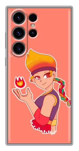 Чехол с печатью "Amber с огоньком" для Samsung Galaxy S22 Ultra