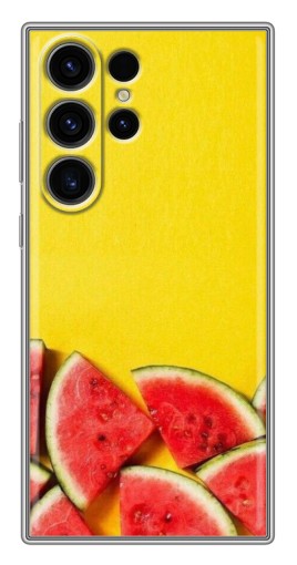 Чехол с картинкой "Арбузики на желтом" для Samsung Galaxy S22 Ultra