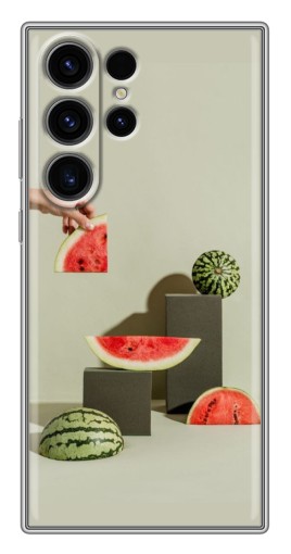 Силиконовый чехол с изображением "Арт Арбузы" для Samsung Galaxy S22 Ultra
