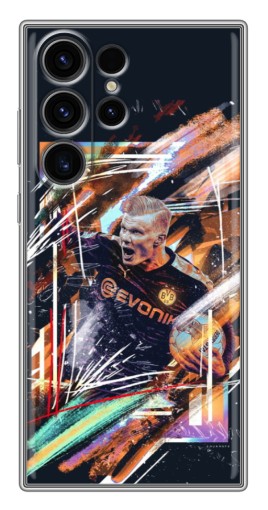Силиконовый чехол с изображением "АРТ Haaland" для Samsung Galaxy S22 Ultra