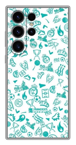 Силиконовый чехол с изображением "Атрибутика Real Madrid" для Samsung Galaxy S22 Ultra