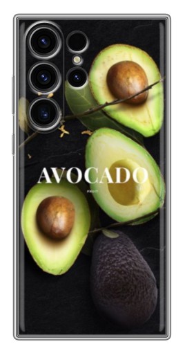 Силиконовый чехол с изображением "Авокадо на черном" для Samsung Galaxy S22 Ultra